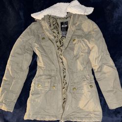 Me Jane Zip Up Bomber Jacket Faux Furr Size 7 