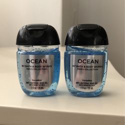 2 Bath & Body Works Men’s Pocketbac Hand Sanitizer Gel Anti Bacterial Ocean New