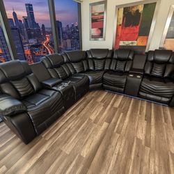 ✨POWER RECLINING SECTIONAL SOFA WITH SPEAKERS, LED LIGHTS, USB PORTS