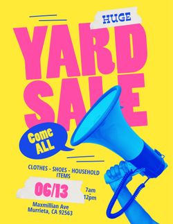 HUGE YARD SALE SATURDAY, 06.13.2026