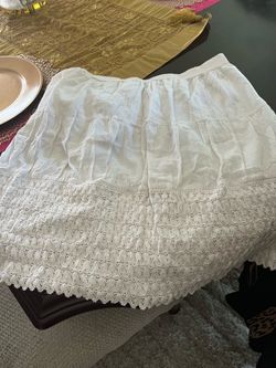 White linen skirt
