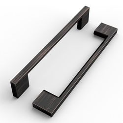 FILTA 10 Pack 6.3 Inch(160mm) Hole Centers Oil Rubbed Bronze Cabinet Pulls,Stylish Kitchen Cabinet Handles Zinc Alloy Cabinet Hardware for Cabinets Cu
