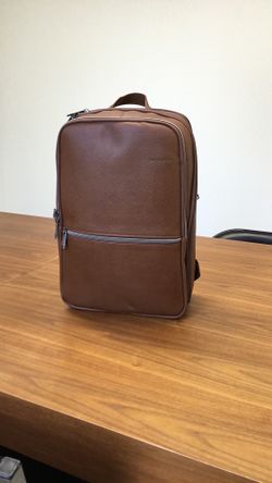 Samsonite Leather Cognac Slim Backpack