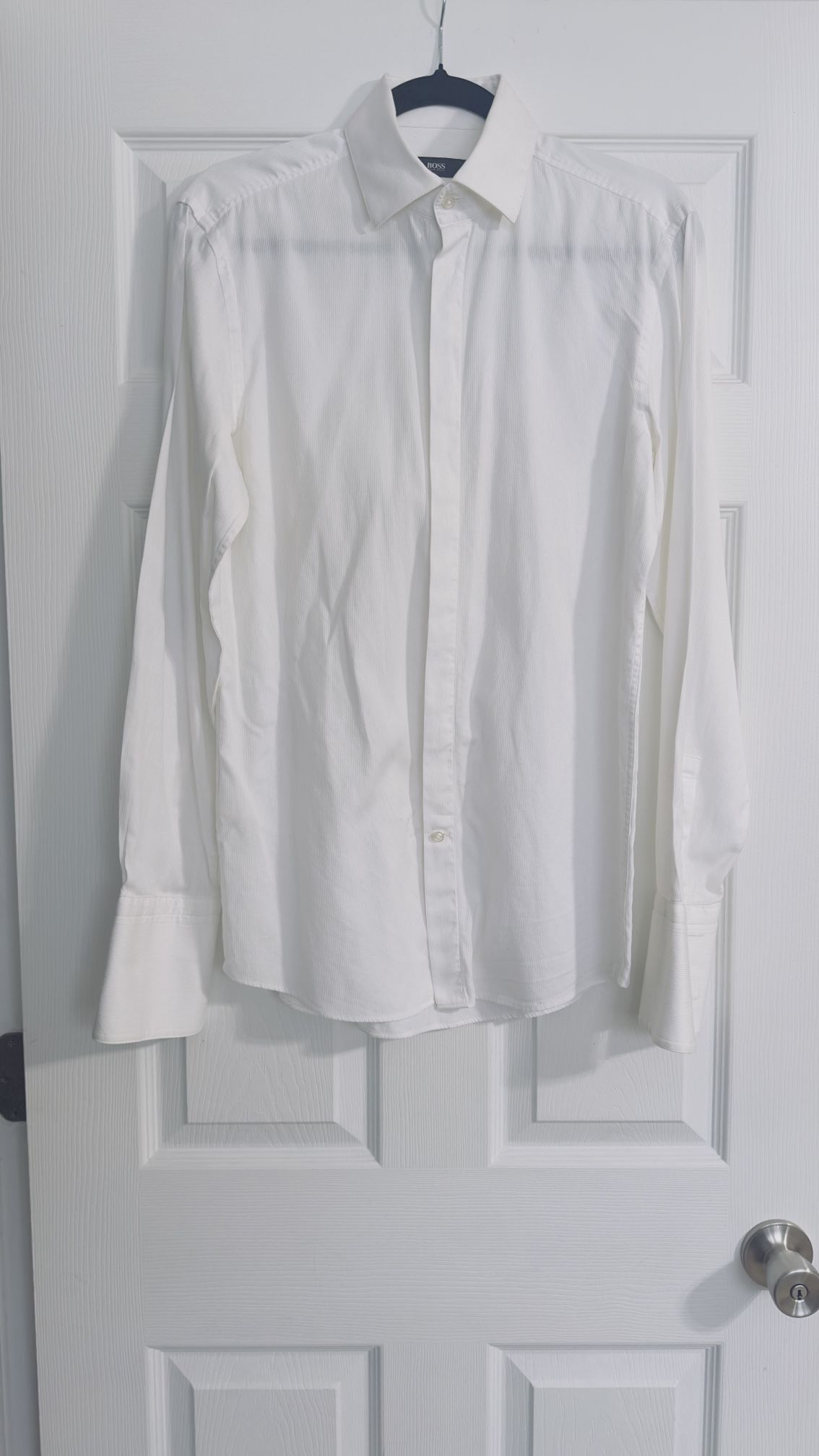 Hugo Boss Sharp Fit Dress Shirt White Long Sleeve Button Up