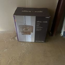 allen + roth Adara 3 -Light Natural Traditional Rattan Cage Drum Medium Hanging Pendant Light