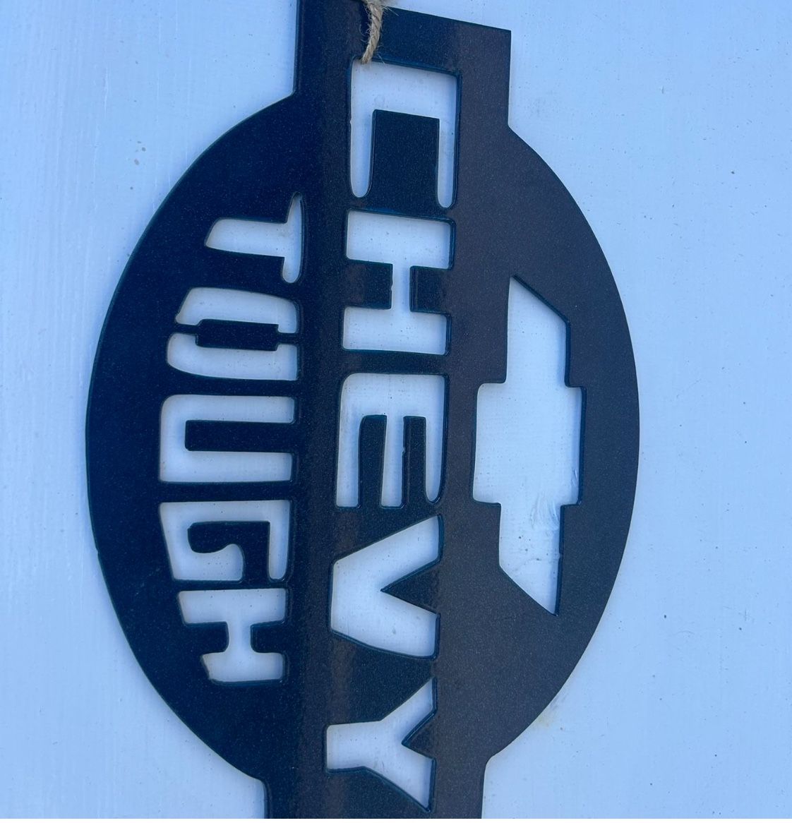Chevy Tough Metal Cut Out Sign