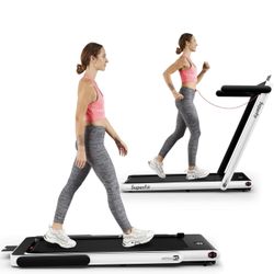 2 in 1 Folding Treadmill, 2.25HP Superfit Electric Treadmil APP Control and LED Display.