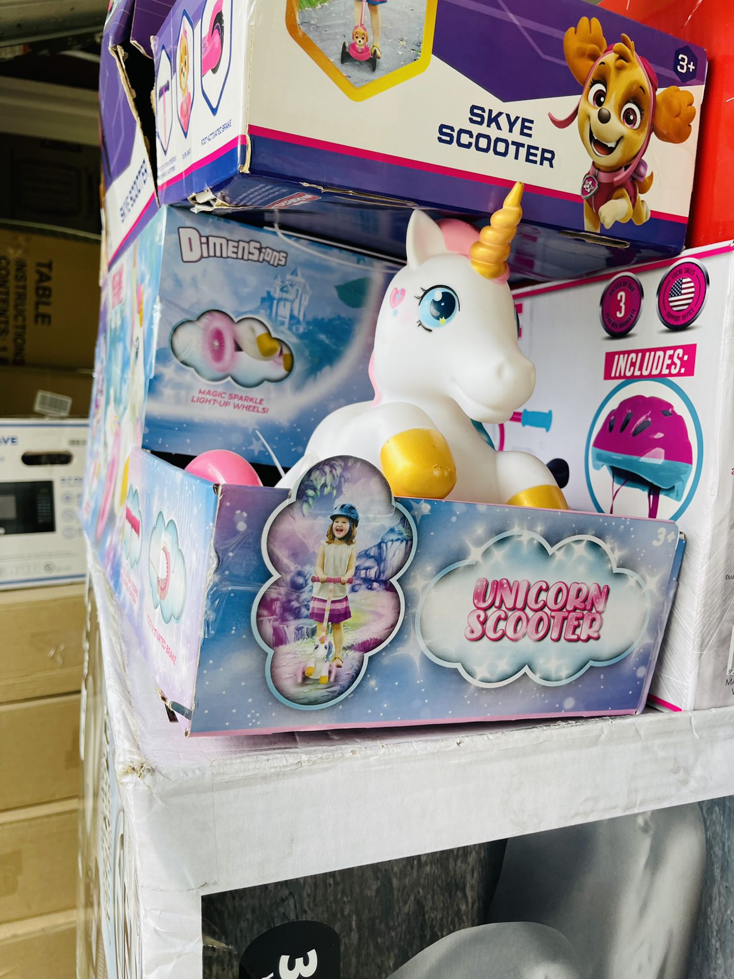Brand New In A Box Unicorn Scooter Ride On Scootie Only One Left 