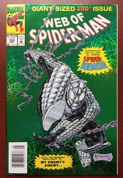 Web of Spider-Man #100 May 1993 Marvel First MKII Armor Newstand