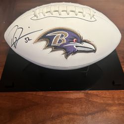 Ray Lewis Signs Of Baltimore, Ravens Logo Ball