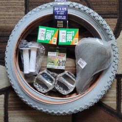 NEW Bicycle Bmx Parts Bundle 20" Grey