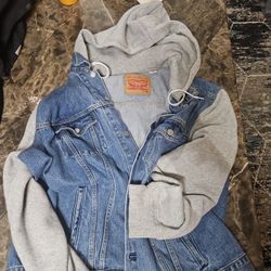 Levis Jean Hoodie Jacket Denim Gray 3xl