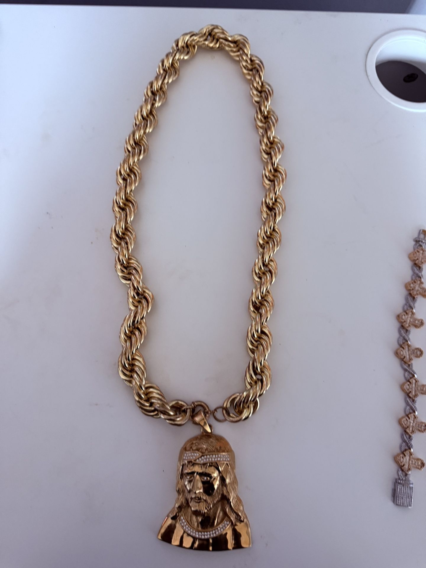 Gold Plated Jesus Piece