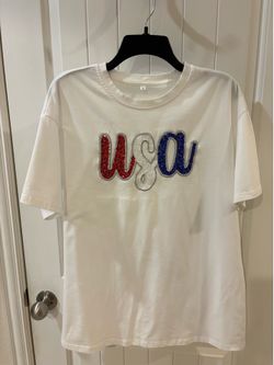 USA Sequin Patch Shirt | Patriotic 4th of July, Memorial Day