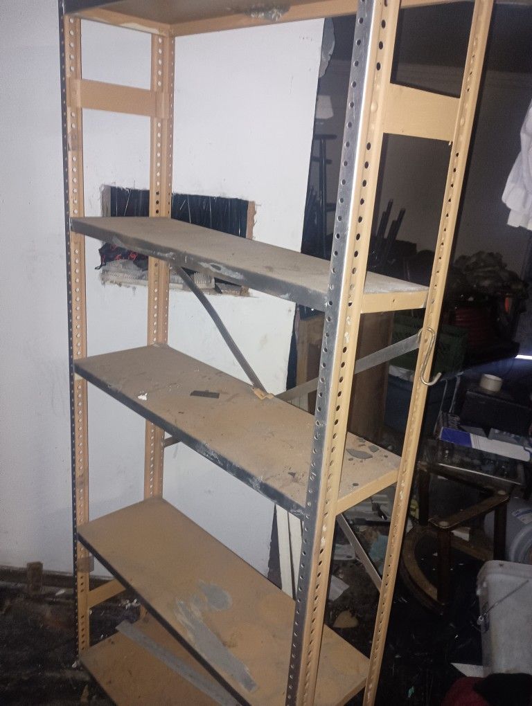 Shelves. Metal. And. Plastic