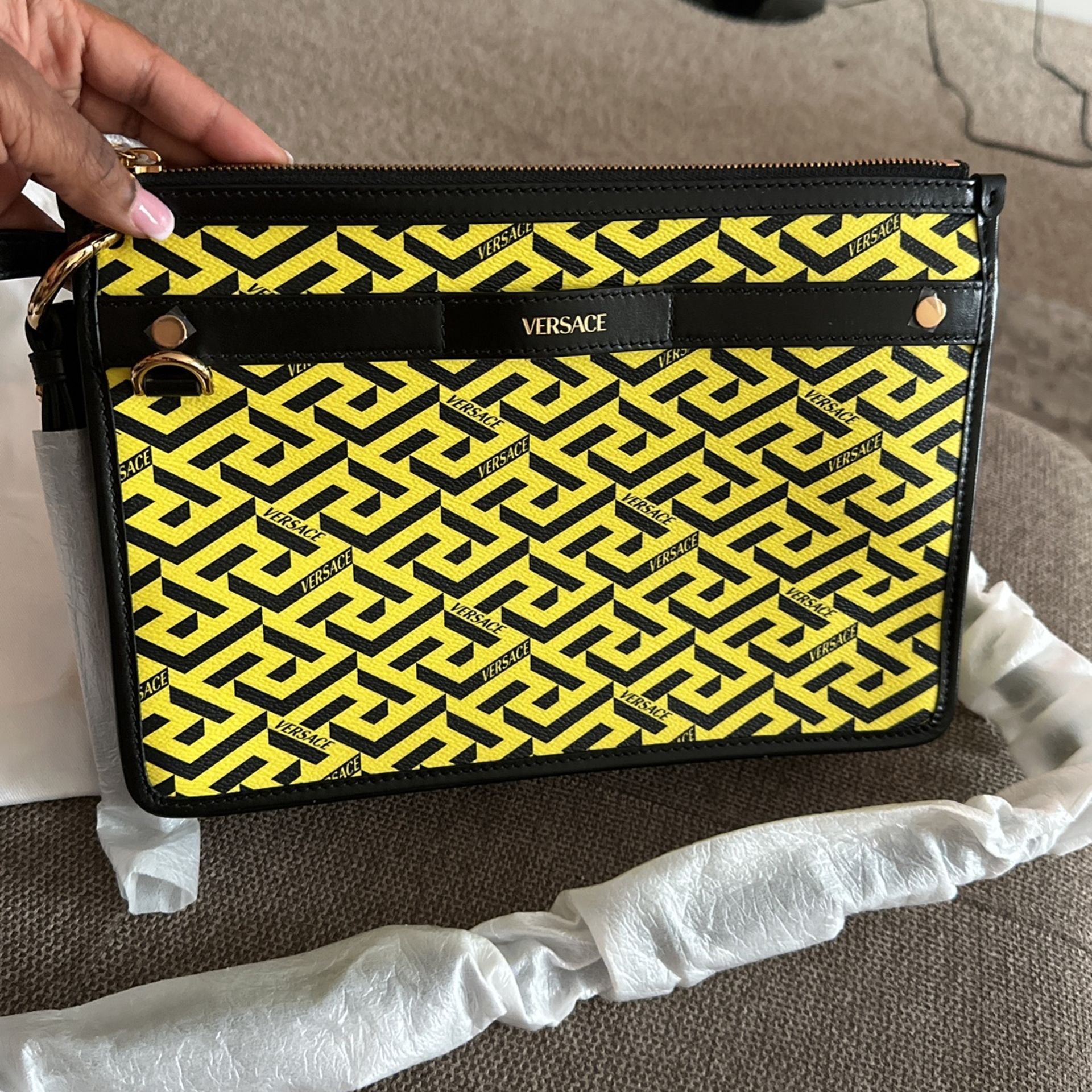 Brand New Versace Wristlet With Crossbody 