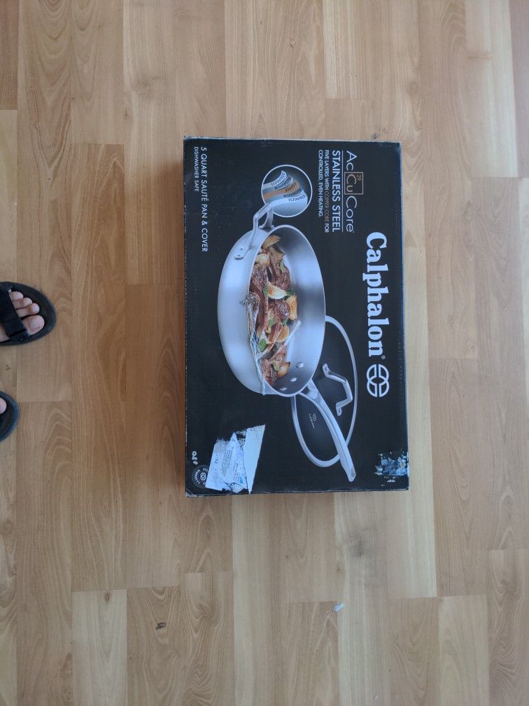 Calphalon AcCuCore Stainless Steel 5 Quart Saute Pan & Cover