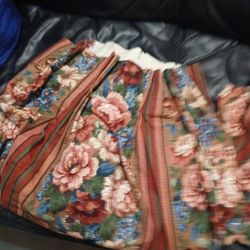 Two Floral Thick Shade Curtains  Each 34 Inches Wide