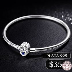 ¿Jollería mujer plata de ley 9 25 pulsera estilo Pandora
