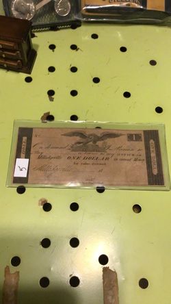 Antique Milledgeville Georgia One Dollar Banknote