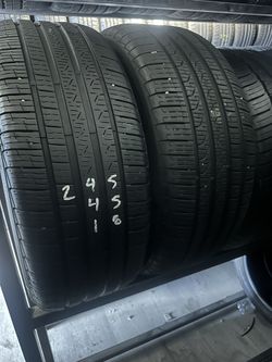 PAIR OF TIRE 245 45 18 PIRELLI 85% LIFE