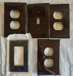 Leviton receptacle wallplates New 5 piece black
