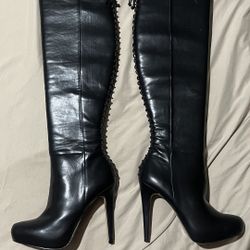 Aldo Thigh High Leather Boots, Graziella-96, Size 8.5