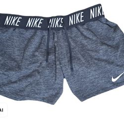 Nike Dri Fit Athletic Shorts Women’s Large Grey Logo Comfort Stretch