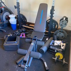 Pro Form Weight Bench And Free Weights 