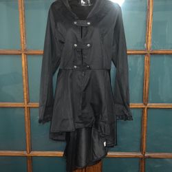 High LowSatin Coat With Corset Back