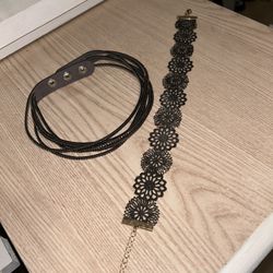 A Pair Of Brown Colored  Chokers 