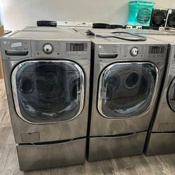 LG mega capacity washer and dryer set electric with warranty