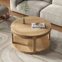 BRAND-NEW ROUND WOOD COFFEE TABLE