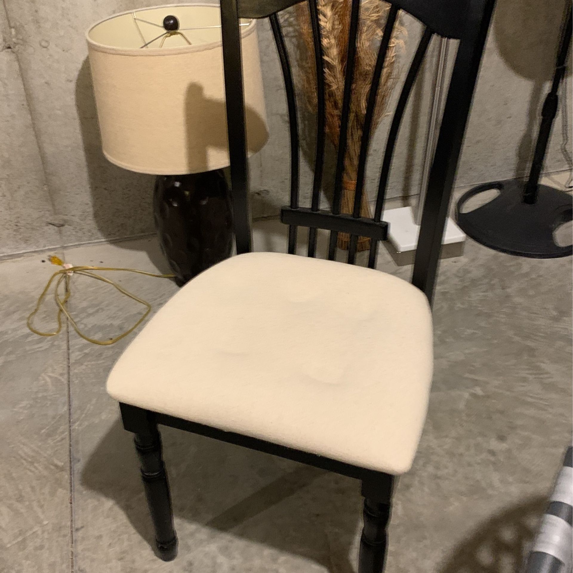 Straight Chair Tan And Black In Color