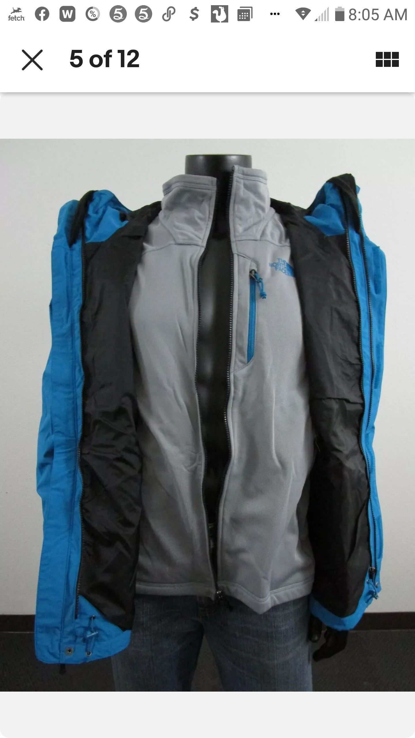 New The North Face 3 in 1 jacket size XL