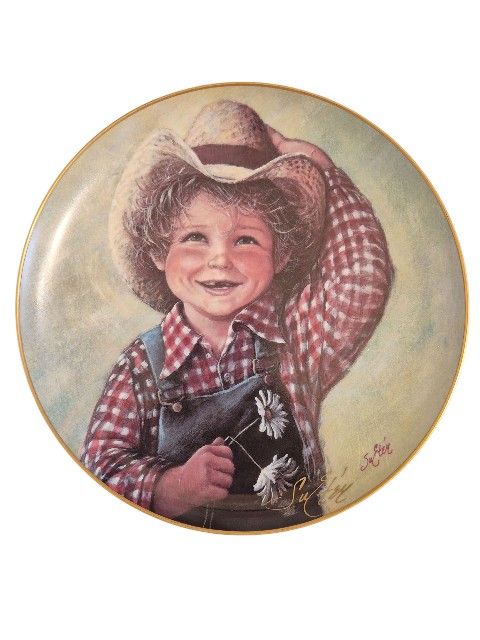 Hand-Signed Sue Etem “Jake” Collector Plate – #767/10,000 (Front & Back Signatures, Dated 1983)