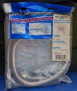 NEW BRASSCRAFT RSD SERIES 48" STAINLESS STEEL GAS APPLIANCE CONNECTOR *SEE ALL THE PICS*