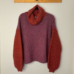 Ruby Moon Colour Blocked Wool Blend Sweater