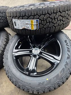 OEM 18" MERCEDES BENZ GLC300 black wheels &  new  GOODYEAR Wrangler allterrain AT3 tires