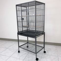 (NEW) $95 Large 53” Bird Cage for Parakeet Parrot Cockatiel Canary Finch Lovebird, Size 24x17x53”