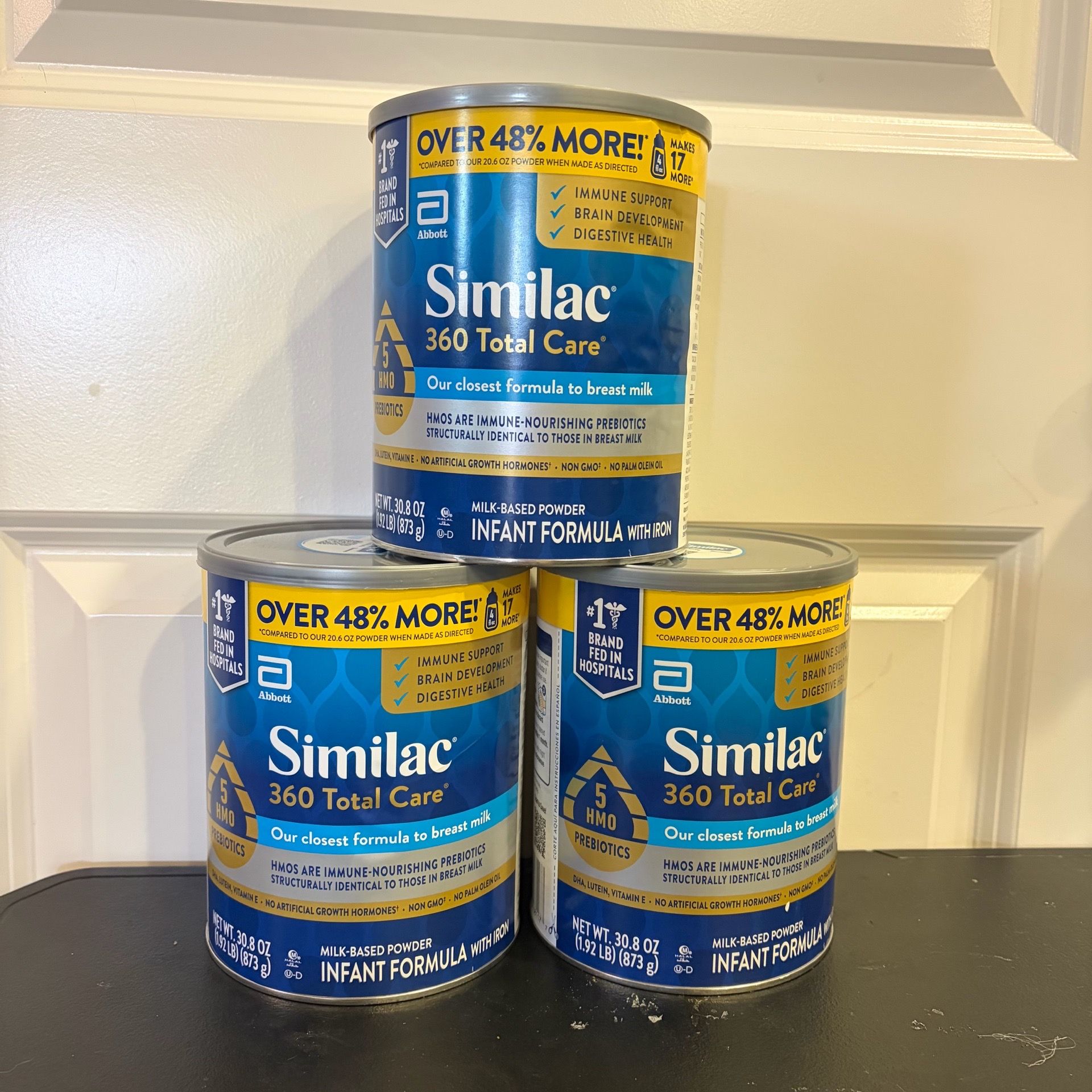 3 Cans of 30.8 Oz Similac 360 Total Care Closest Formula to breast milk Baby Formula 48%