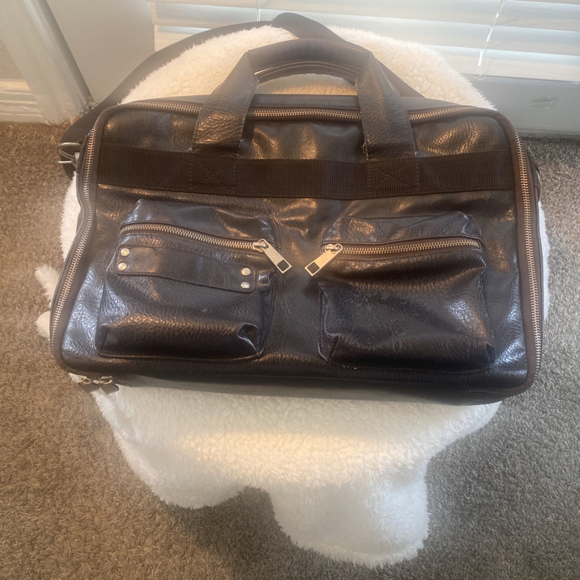 Aldo Laptop Bag Brown Leather