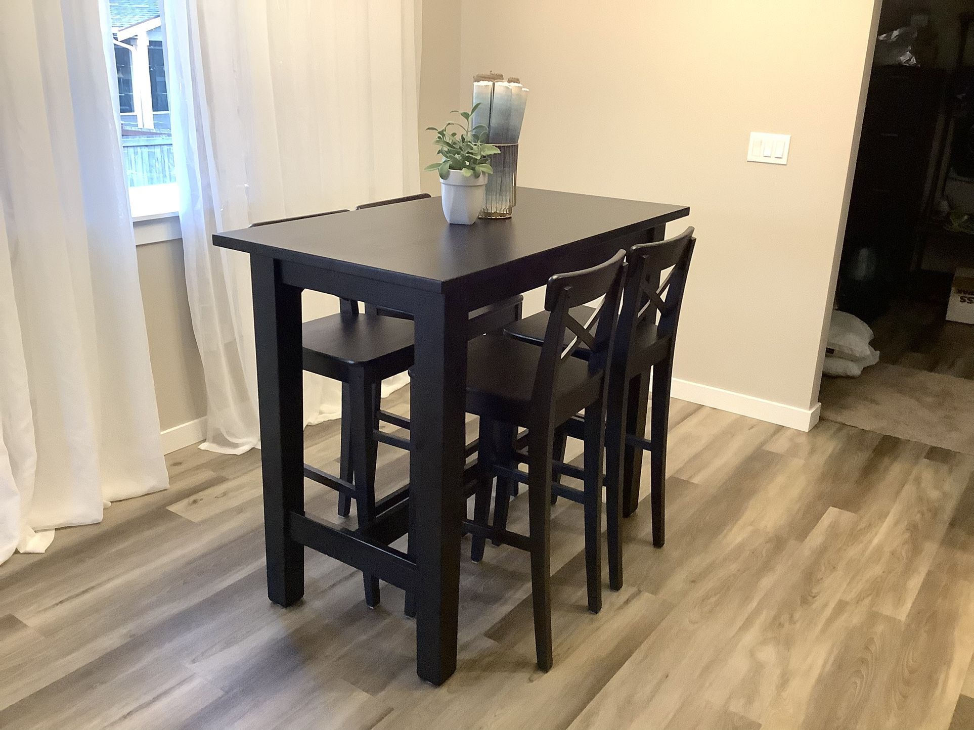 IKEA Bar Height Dining Table and 4 Chairs