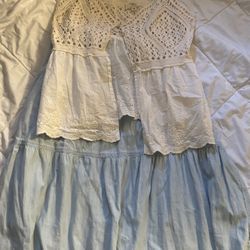 Set Baby Blue Skirt With Top 
