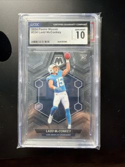2024 Panini Mosaic - Rookies Ladd McConkey #334 (RC) PSA 10 💎🔥
