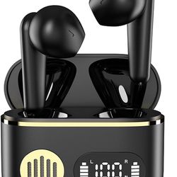 Wireless Earbud, Bluetooth Headphones Ear Buds, Deep Bass Earphones with Wireless Charge