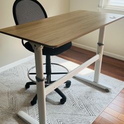 Adjustable Office Desk & Ergonomic Chair Set – $220