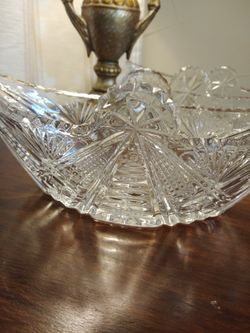 Czech Crystal salad bowls set of 2
