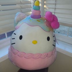 Giant Hello Kitty Ice Cream Unicorn Squishmallow New