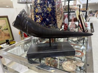 Buffalo Horn Vintage Handmade Home Decor On Marble Base 9x9